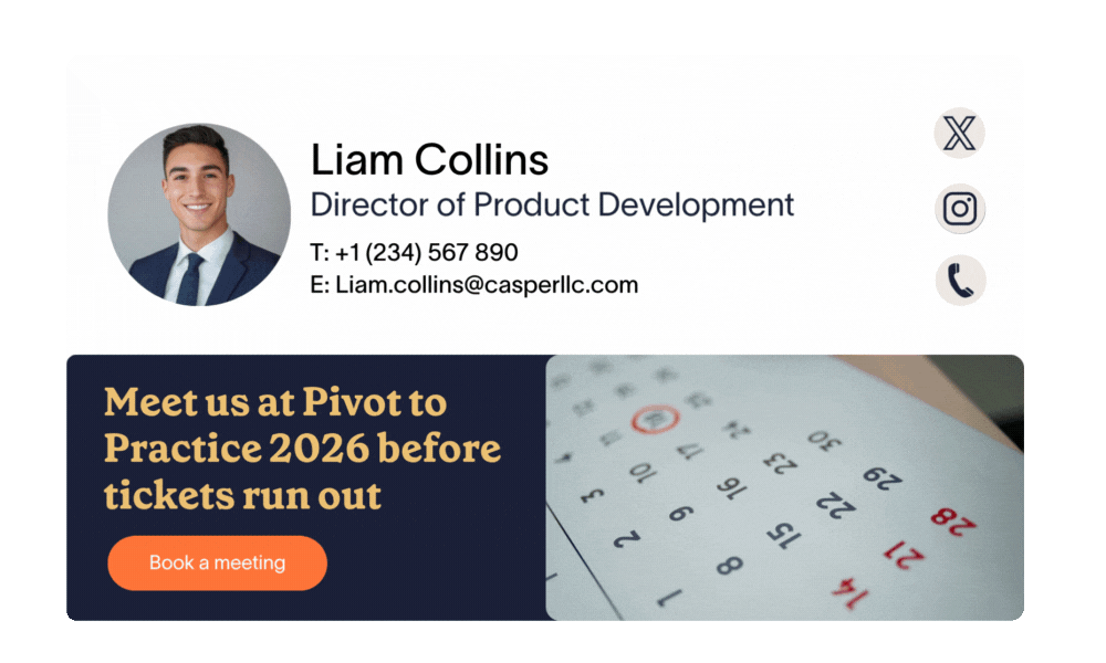 animated gid in email signature for director of product development