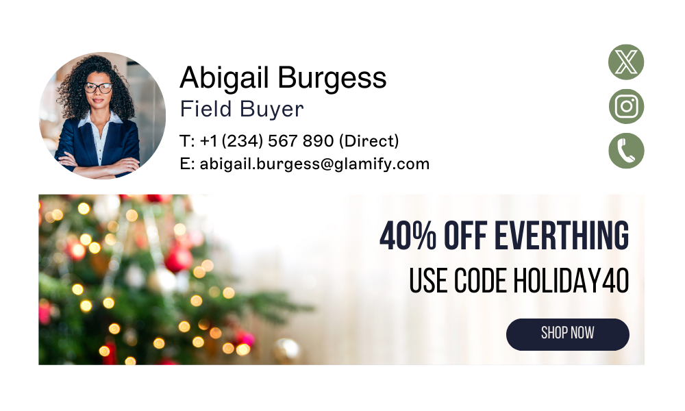 Email signature with festive banner