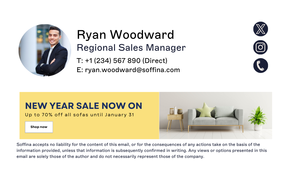 new year email signature for furniture store