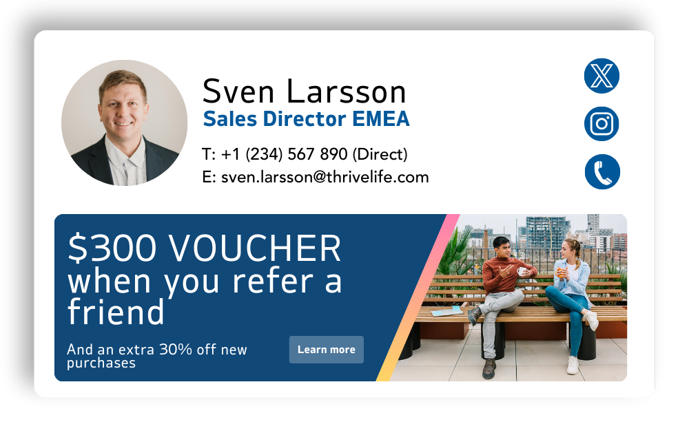 upsell email signature marketing example