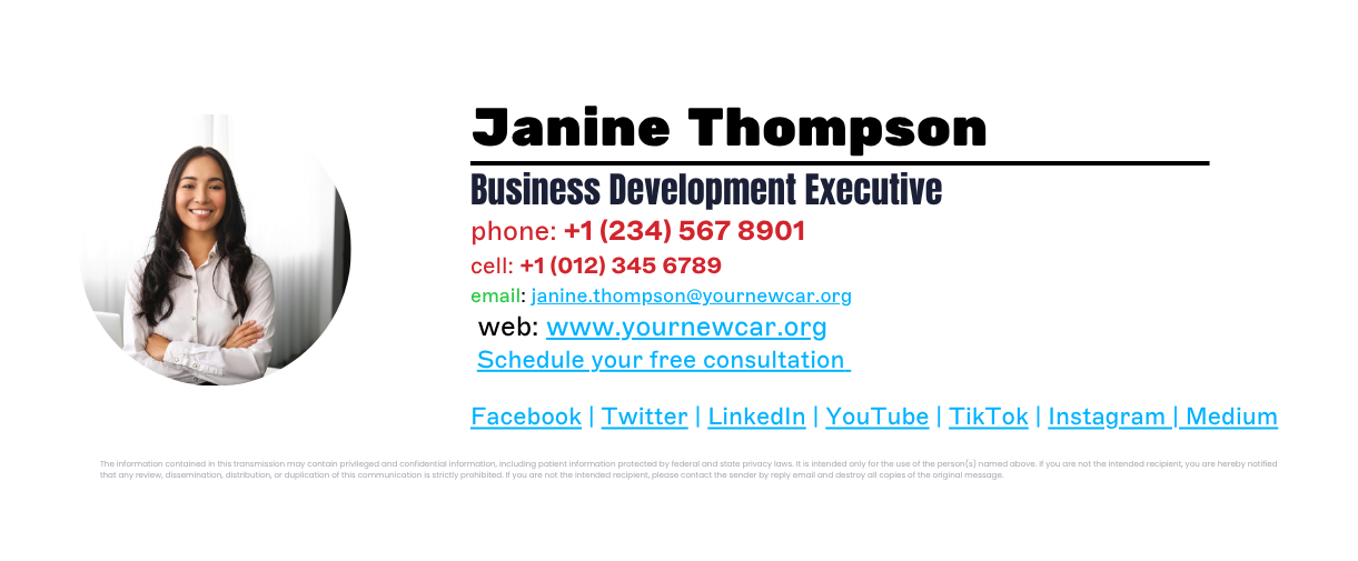 Bad email signature example