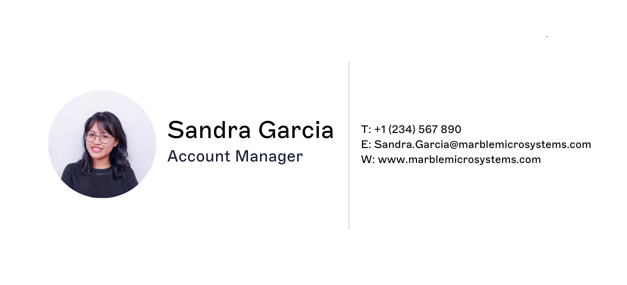 Email signature design with photo