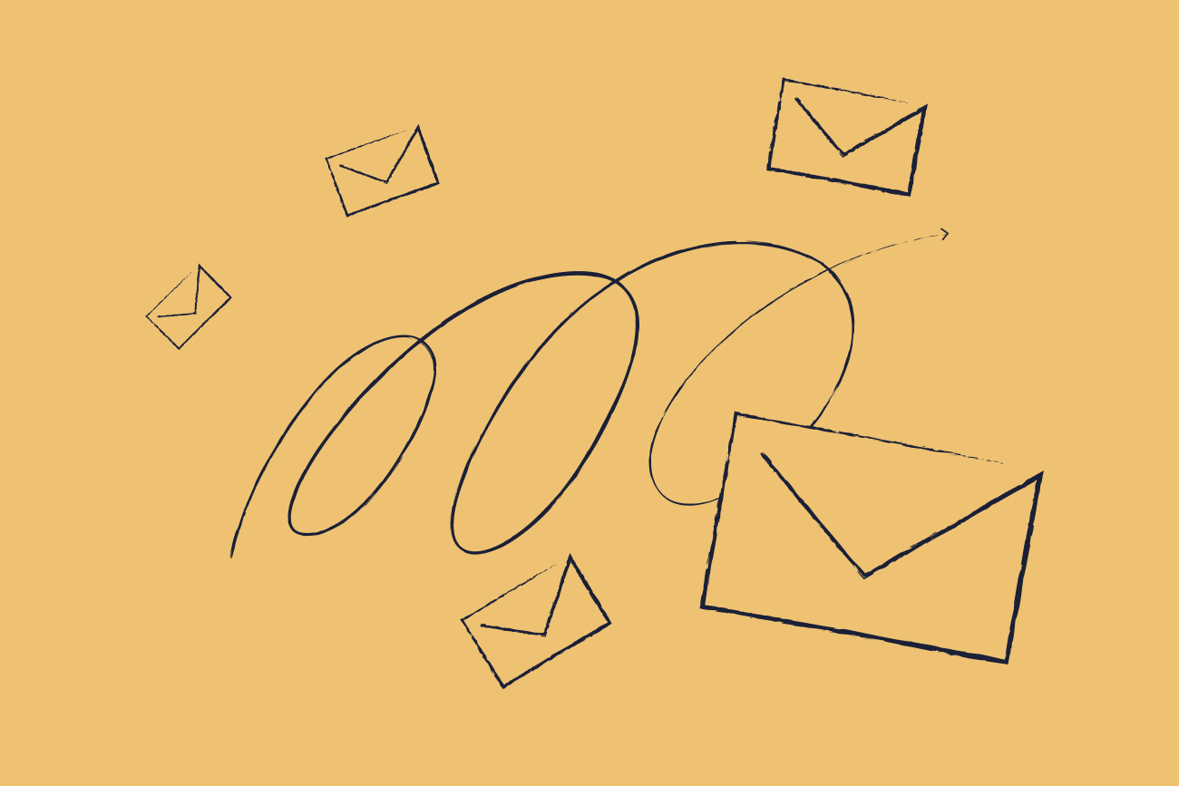 abstract email of email being sent