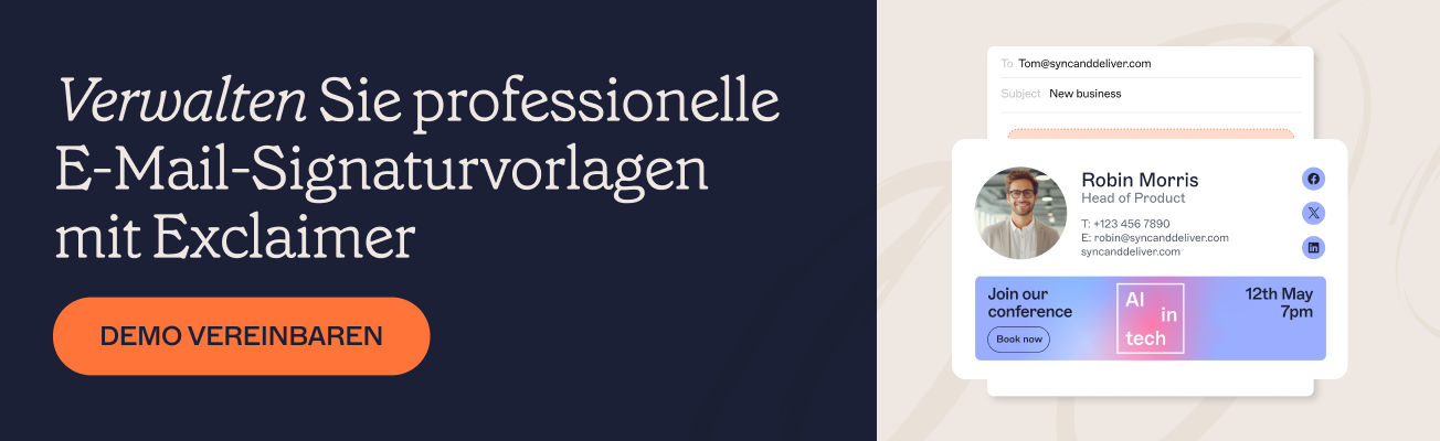 Verwalten Sie professionelle E-Mail-Signaturvorlagen mit Exclaimer Banner