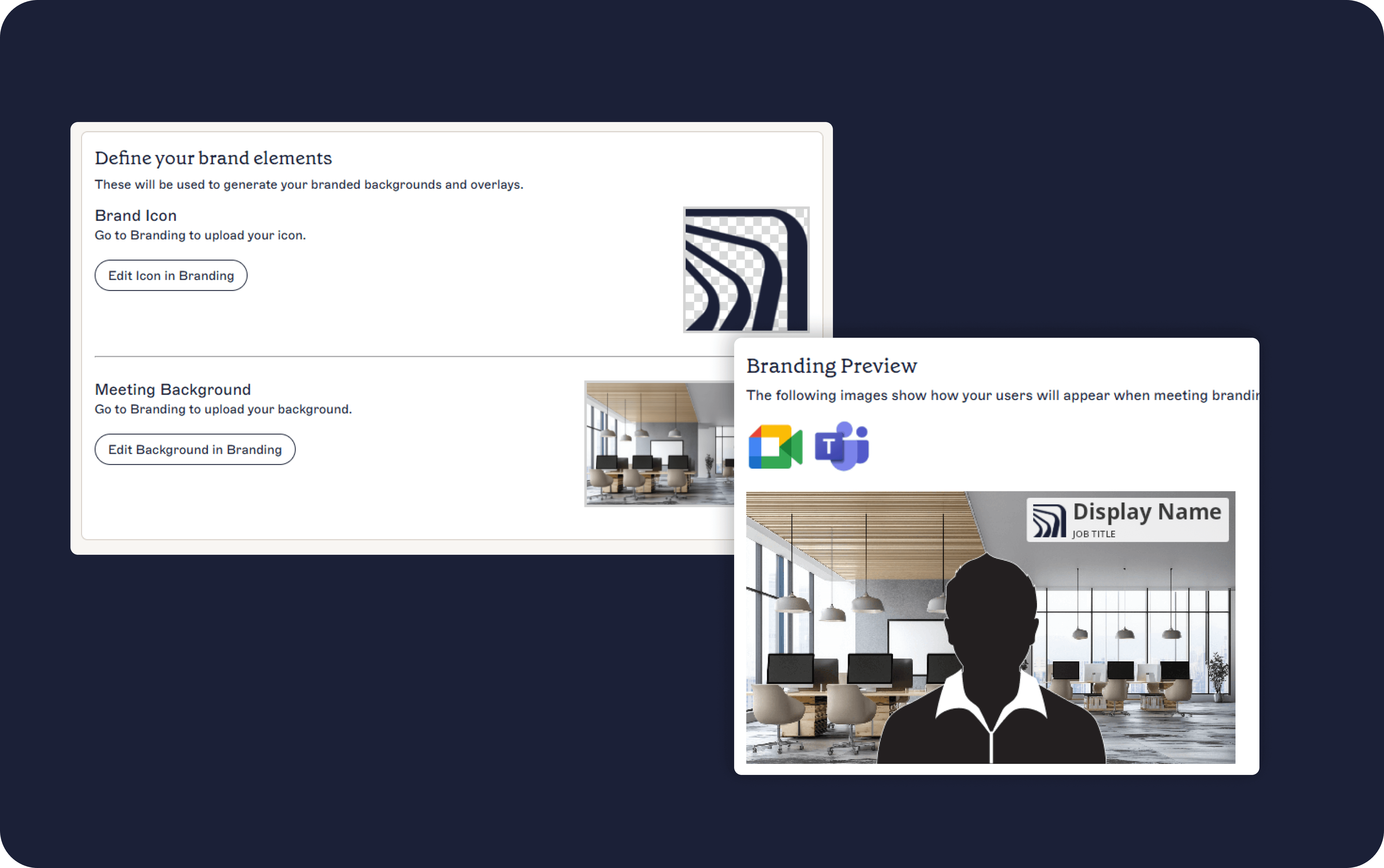 Meeting Branding for video calls in Exclaimer