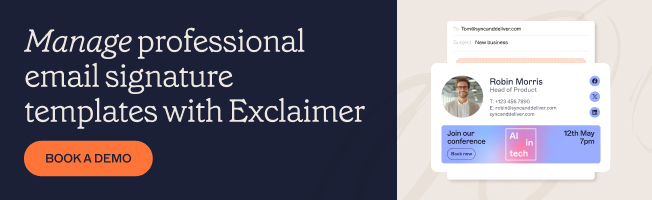 Manage professional email signature templates with Exclaimer banner