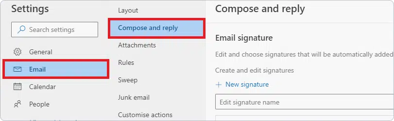 Compose and reply setting in Outlook