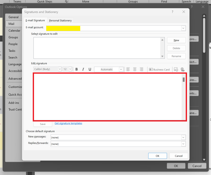 update outlook signature in outlook signature location