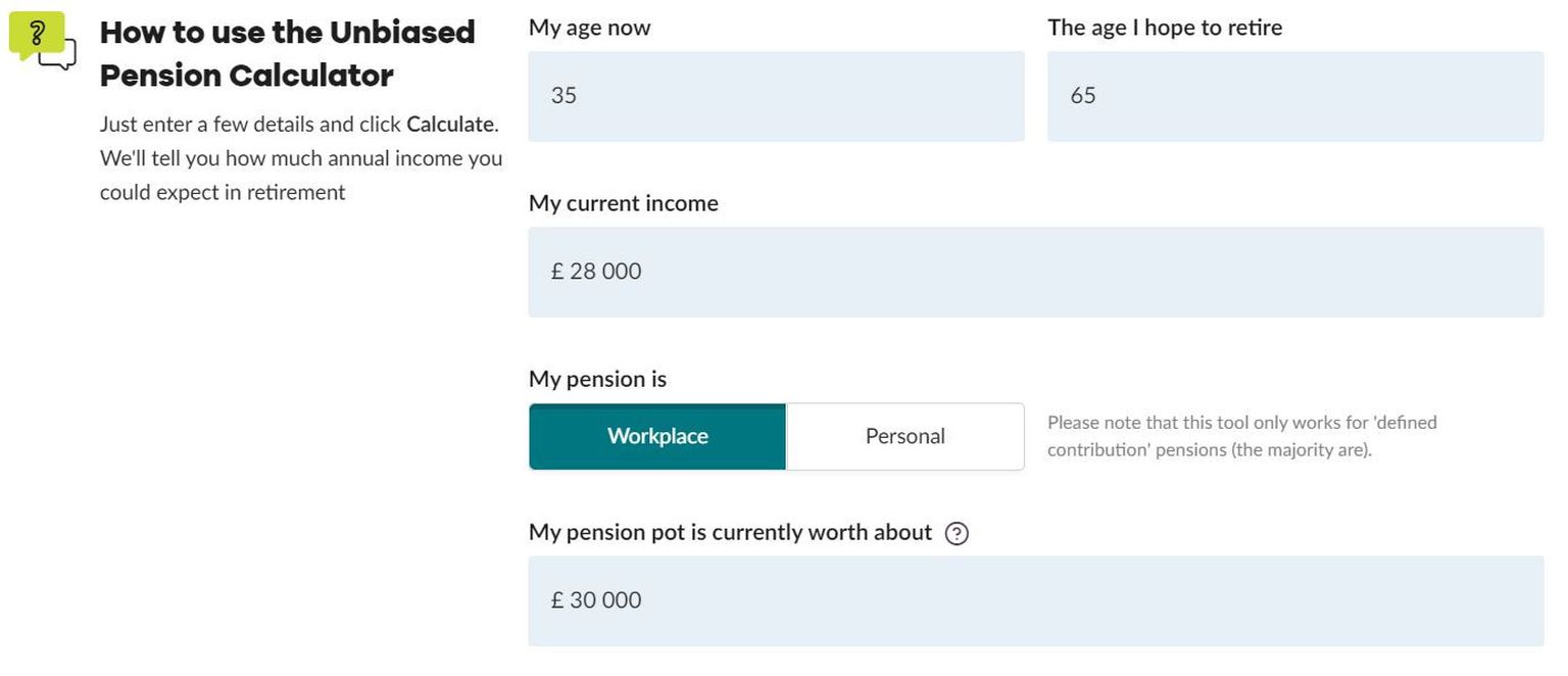 Pension calculator 1