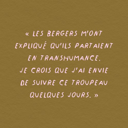 Citation sur le départ en transhumance des bergers - Atelier Tuffery