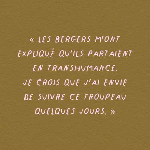 Citation sur le départ en transhumance des bergers - Atelier TUFFERY