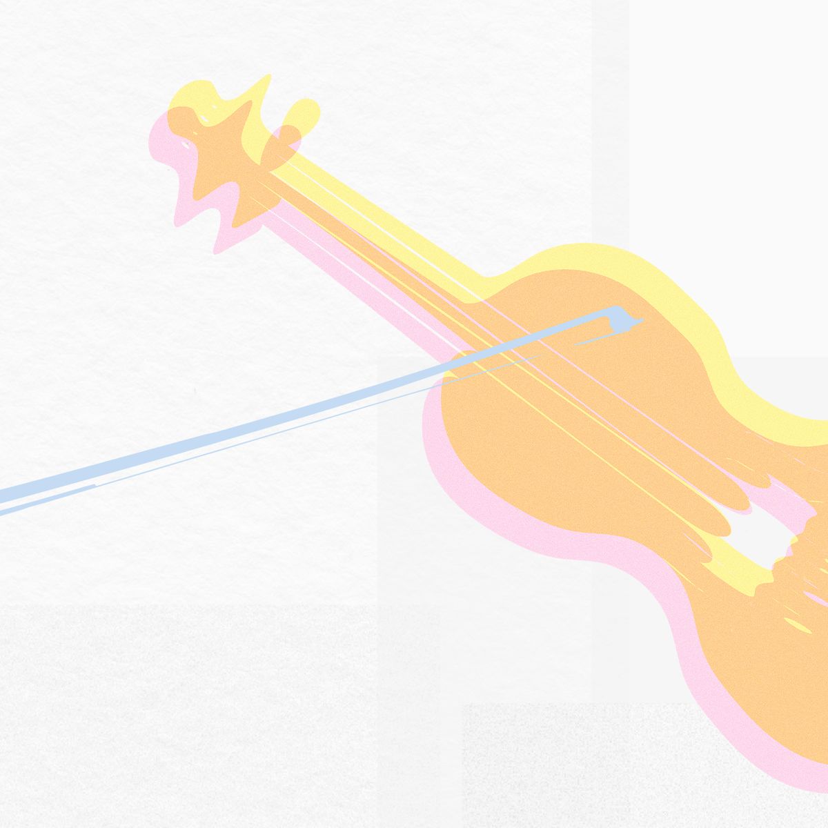 Visuel graphique d’un violon et d’un archet | Atelier Tuffery
