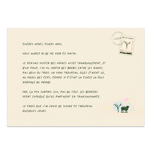 Lettre du Carnet d’été racontant le départ en transhumance - Atelier Tuffery