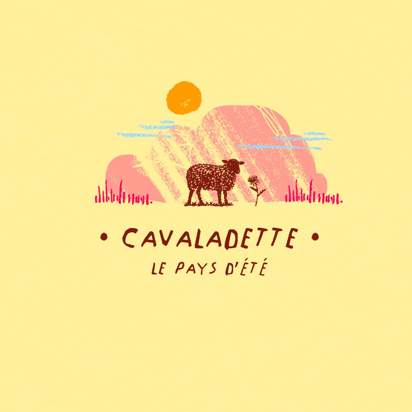 Illustration de Cavaladette, le pays d’été, avec une brebis sur les grands espaces du Causse Méjean. | Atelier Tuffery