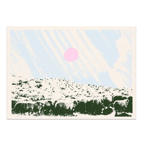 Illustration inspirée de la transhumance sur les Causses et les Cévennes - Atelier Tuffery