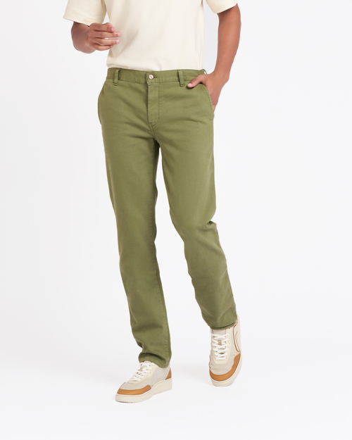 Pantalon chino kaki pour homme, modèle Ernest - Atelier Tuffery