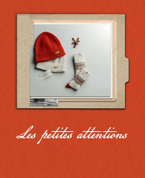 Petites attentions Atelier Tuffery : bonnet tricoté et chaussettes en laine française. - Atelier TUFFERY