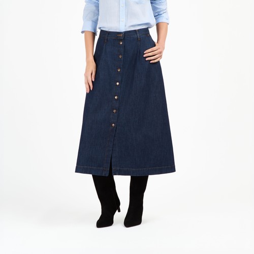 jupe midi louise stonewashed - Atelier Tuffery