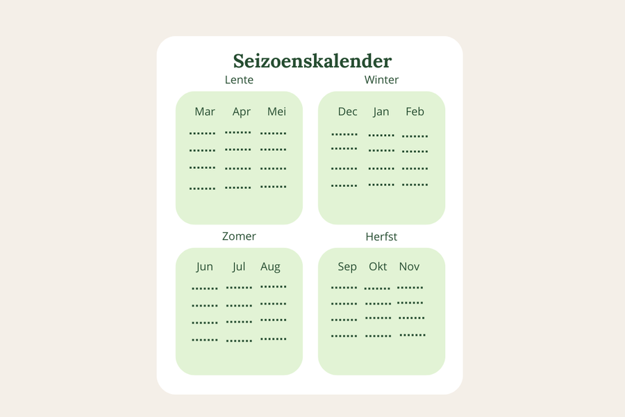 Seizoenskalender van Ekomenu