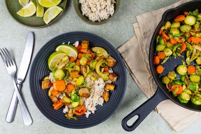 Kokosrijst met pittige tofu