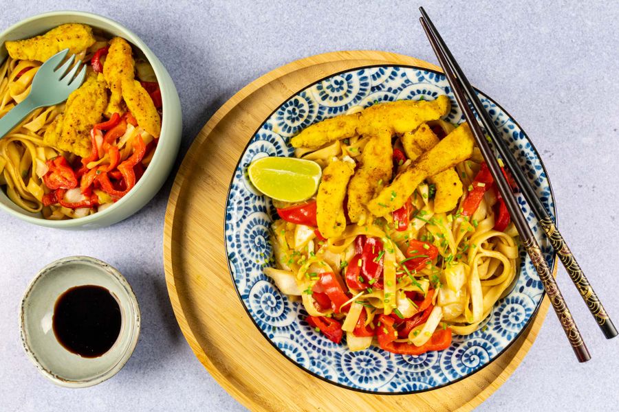 Biologisch wok gerecht met krokante vis van Ekomenu