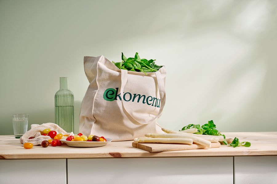 Ekomenu tas met boodschappen lente