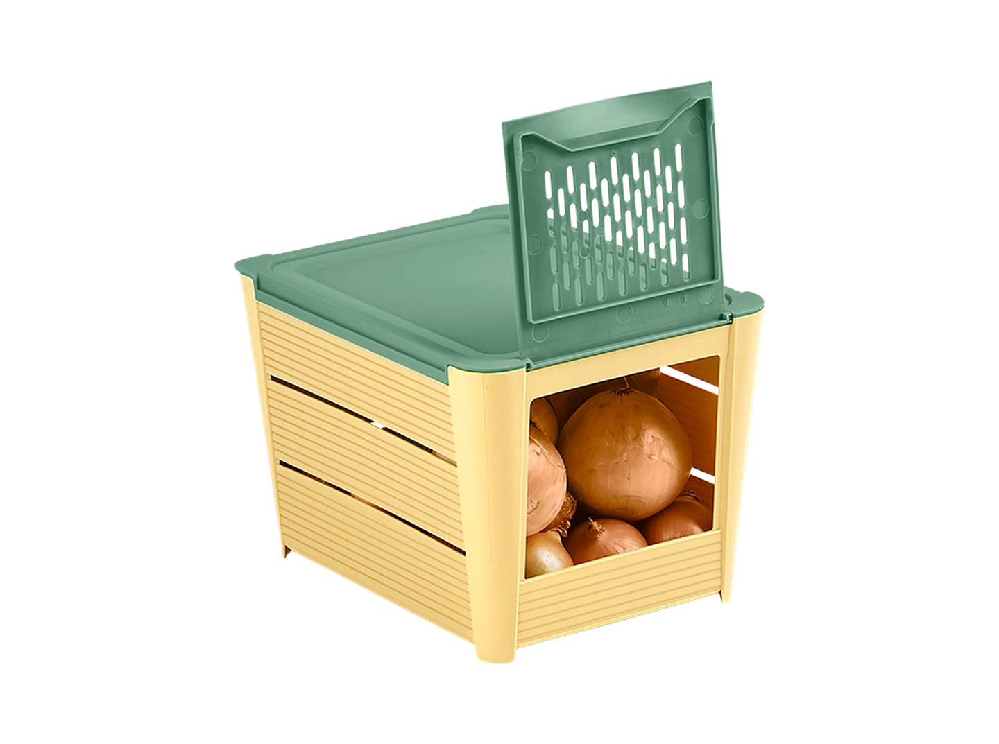 Gemüsebox mit Klappöffnung grün