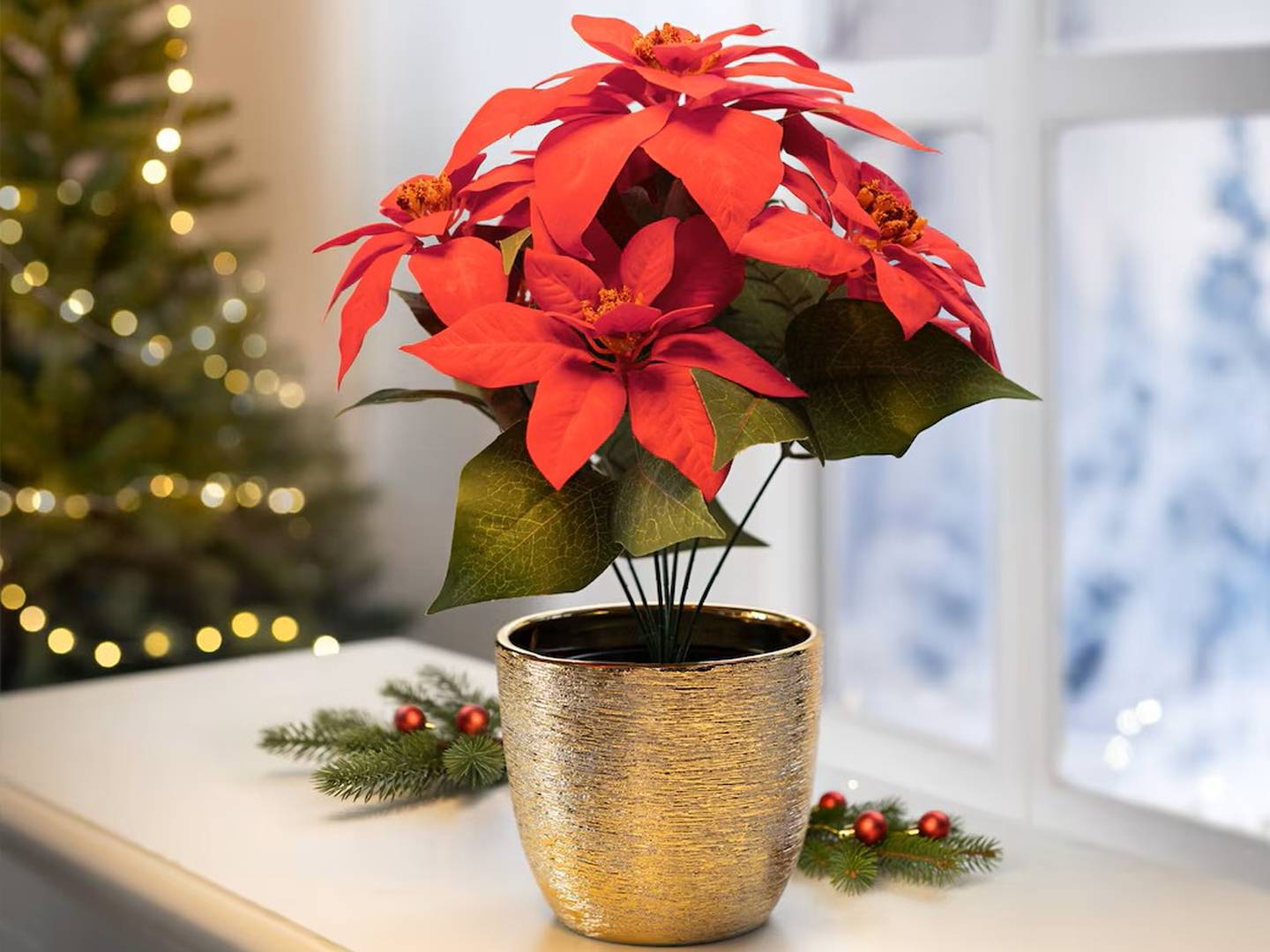 Kunstpflanze „Weihnachtsstern"