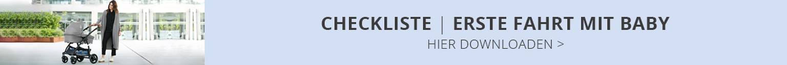 Checkliste erste Fahrt mit Baby