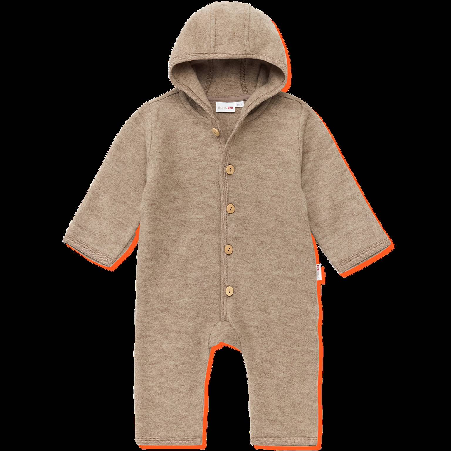 Bornino Wollfleece-Overall mit Klappbündchen aus Merinowolle