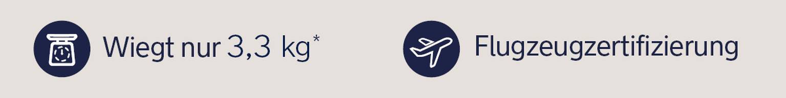 Wiegt nur 3,3 kg | Flugzeugzertifizierung