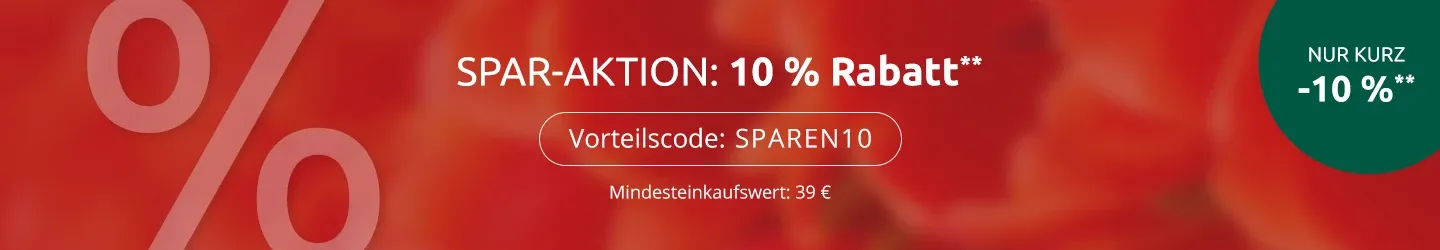 Spar-Aktion 10% Rabatt Vorteilscode 10Sparen, Midesteinkaufswert 45€