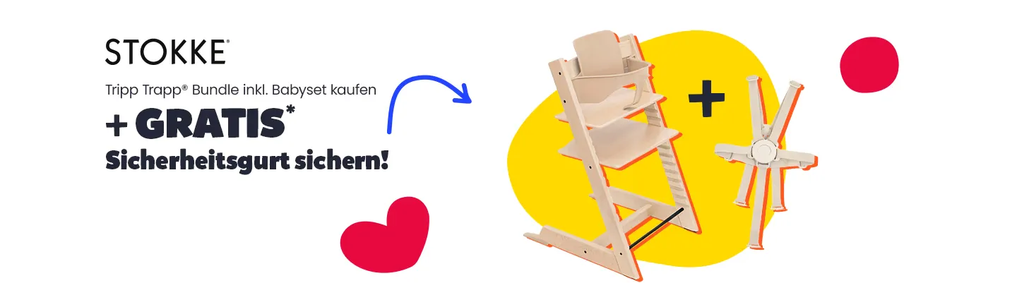 Stokke Tripp Trapp Bundle inkl. Babyset kaufen + gratis+ Sicherheitsgurt sichern!