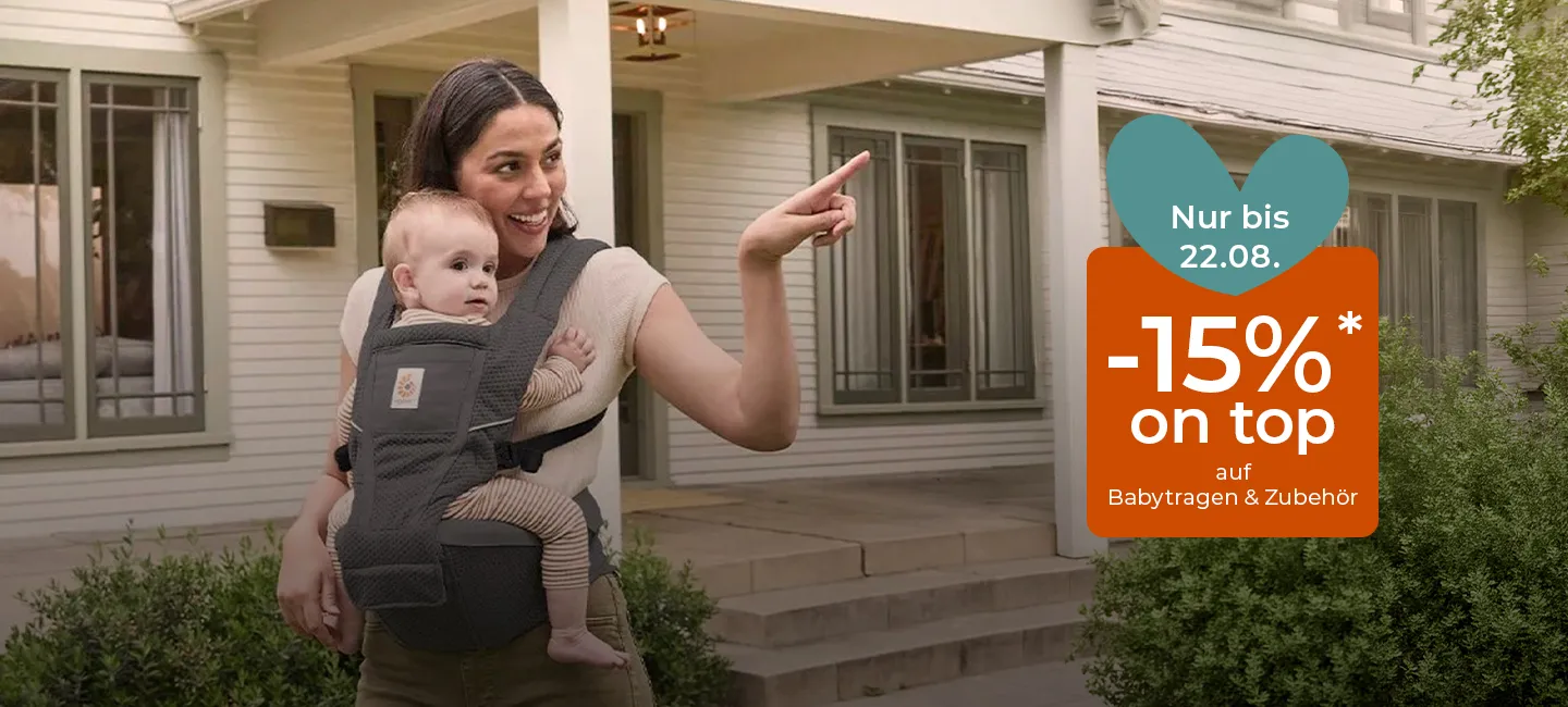 Nur bis 22.08. -15%* on top auf Babytragen & Zubehör