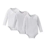 3er-Pack Baby-Wickelbodys in Grau