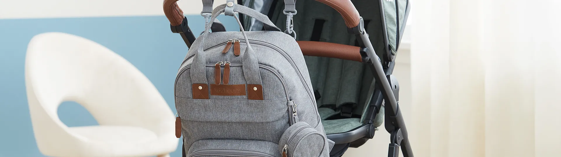 Kinderwagen mit Wickelrucksack