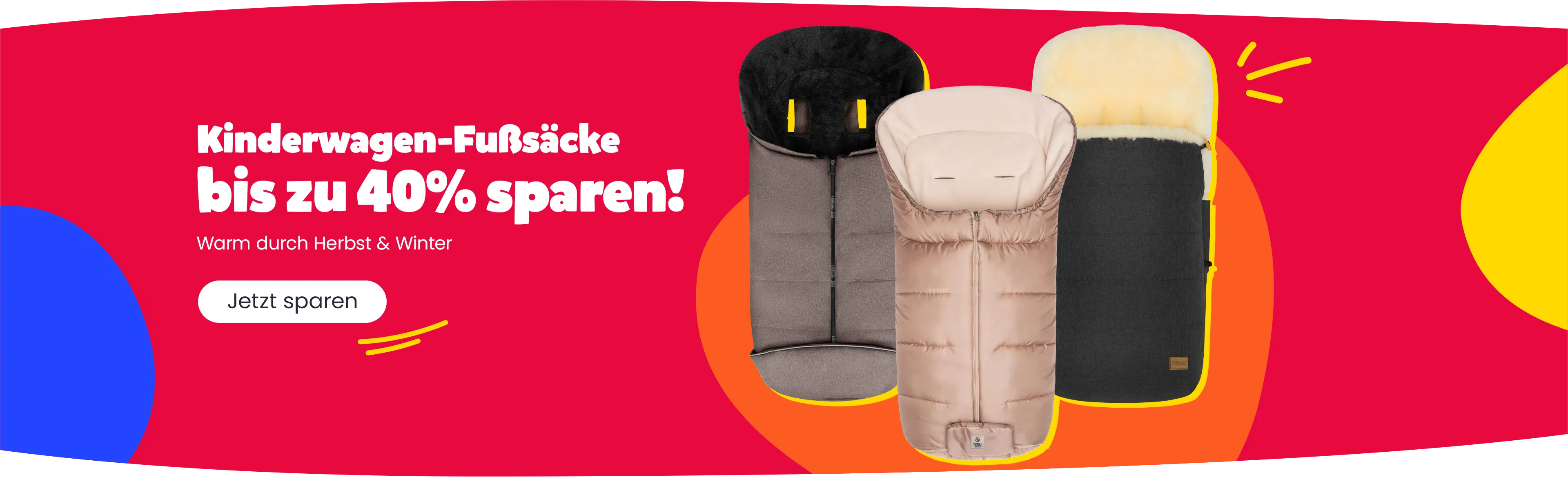 Kinderwagen-Fusssäcke bis zu 40% sparen! Warm durch Herbst & Winter