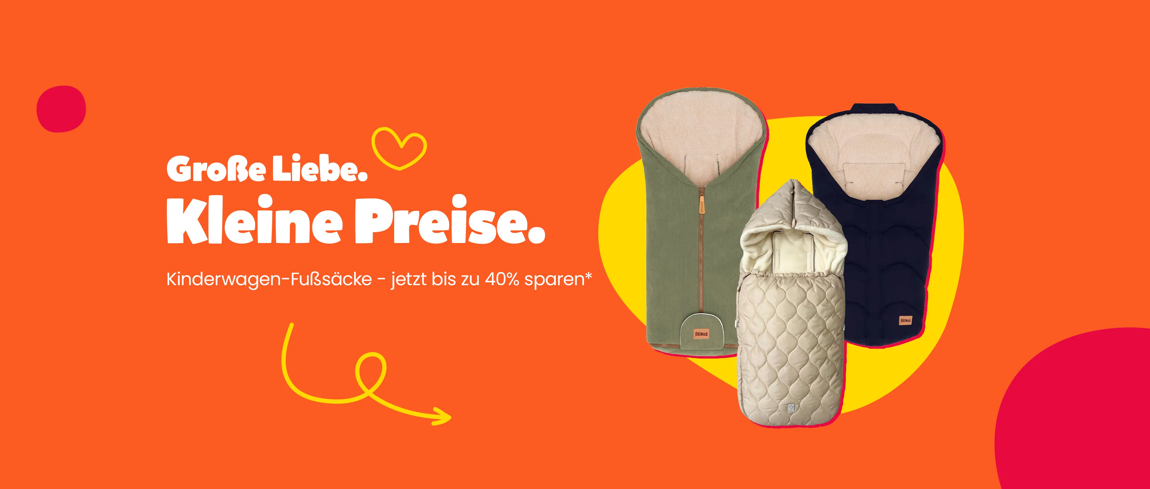 Große Liebe. Kleine Preise. Kinderwagen-Fusssäcke - jetzt bis zu 40% sparen*