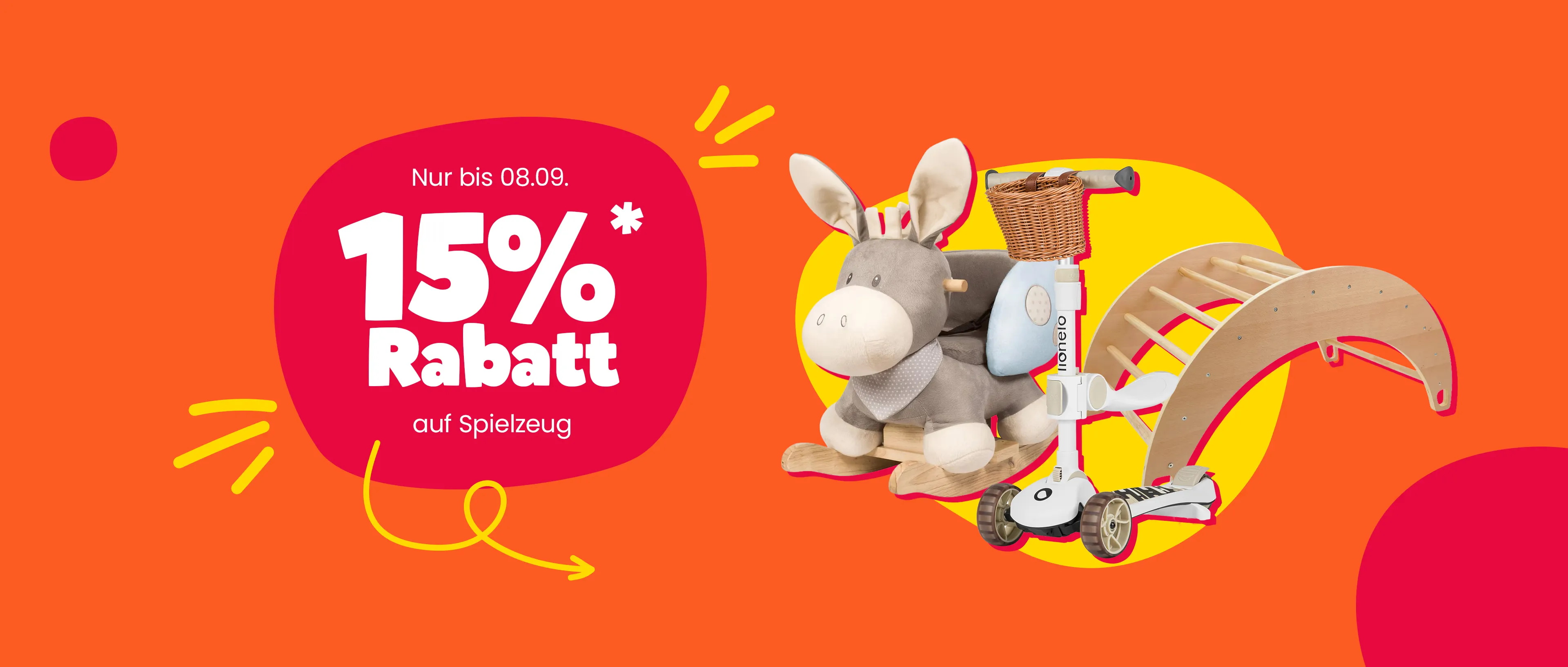 Nur bis 08.09. 15% Rabatt* auf Spielzeug