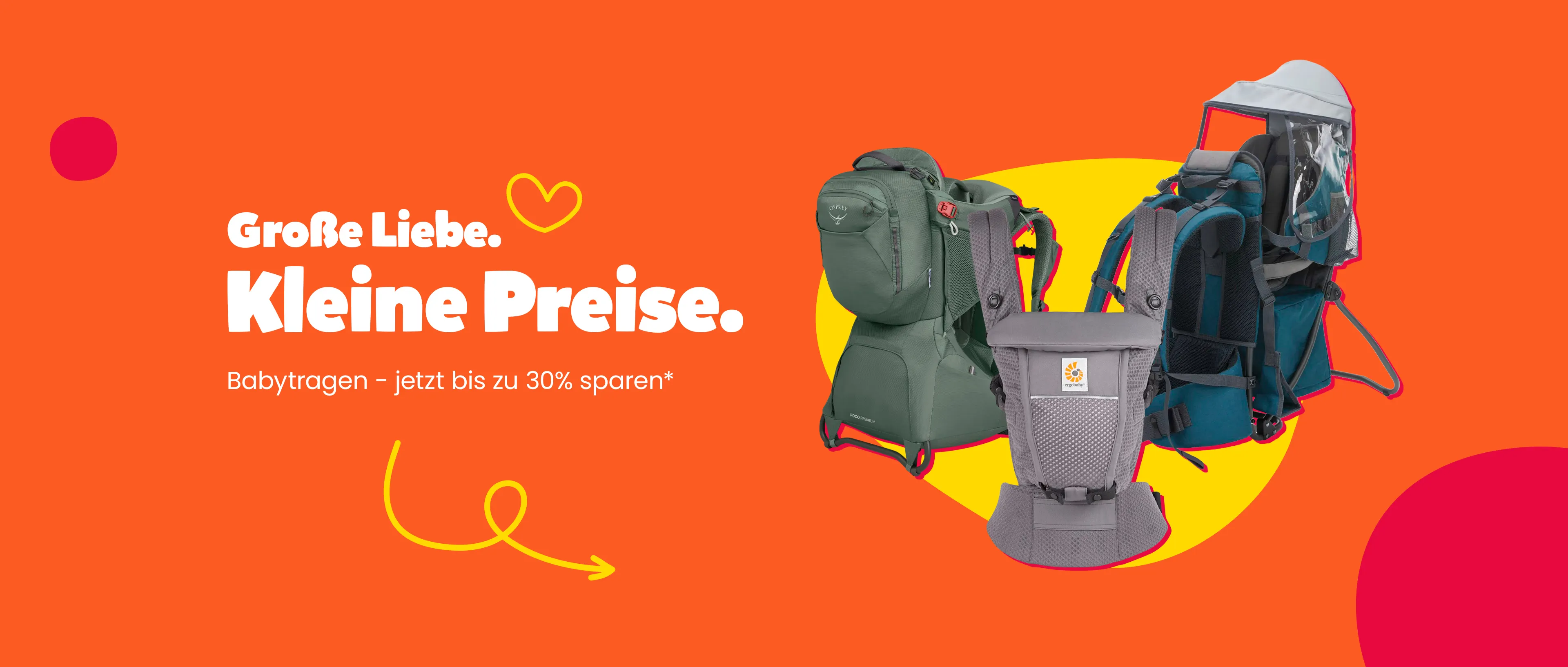 Große Liebe. Kleine Preise. Babytragen - jetzt bis zu 30% sparen*
