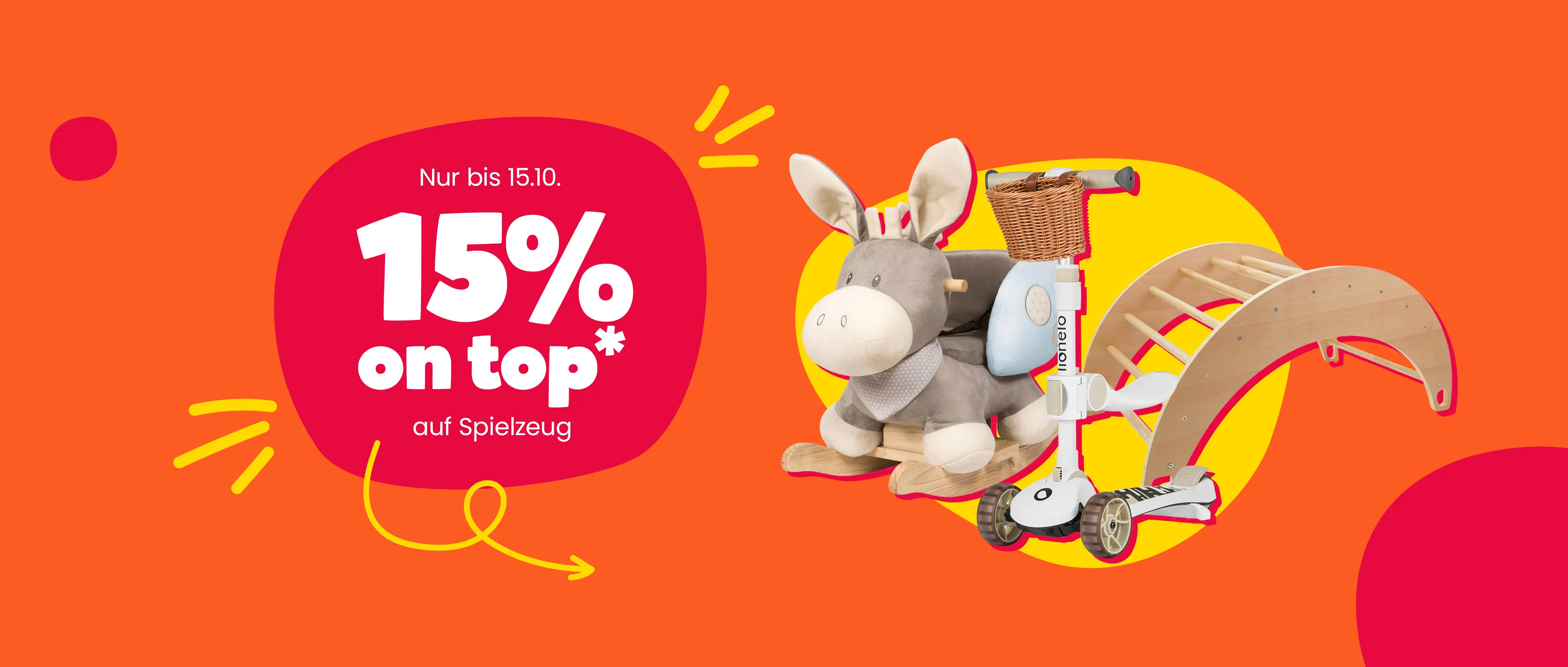 Nur bis 15.10. 15% on top* auf Spielzeug