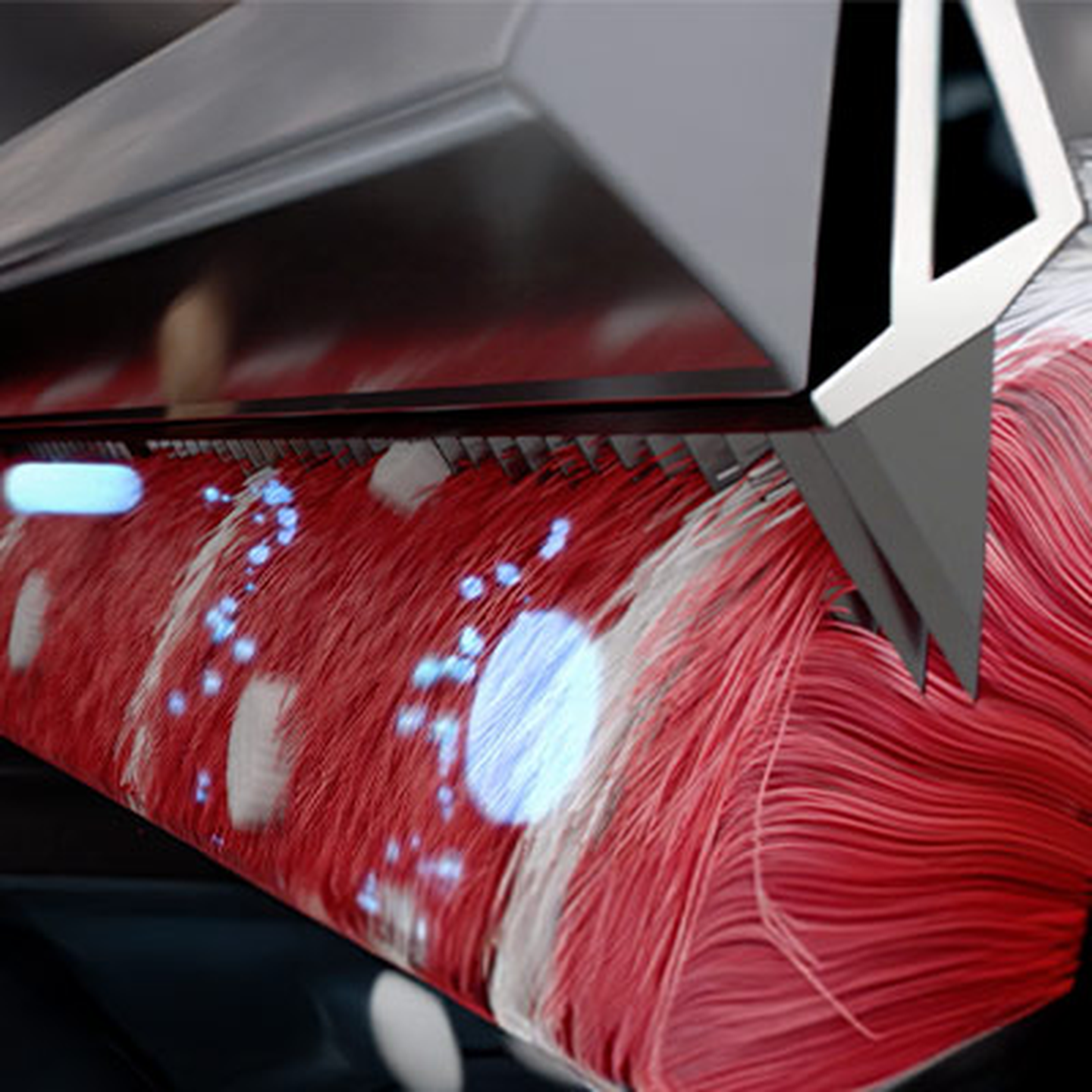 Nahaufnahme eines Staubsaugers, der die Anti-Verstopfungstechnologie zeigt