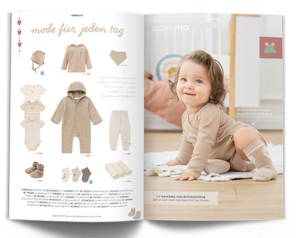 Zwei Seiten des baby-walz Katalogs