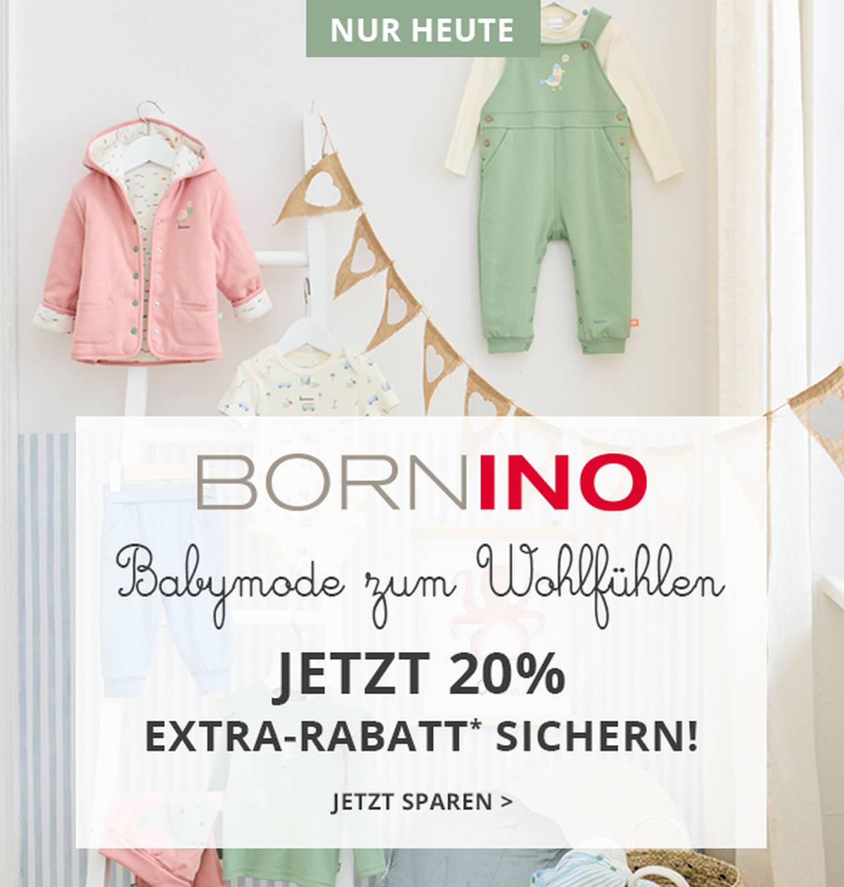 Bornino Babymode zum Wohlfühlen - jetzt 20% Extra-Rabatt* sichern!