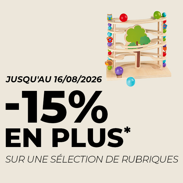 Jusqu'au 16 août seulement : -15 % sur une sélection de catégories*