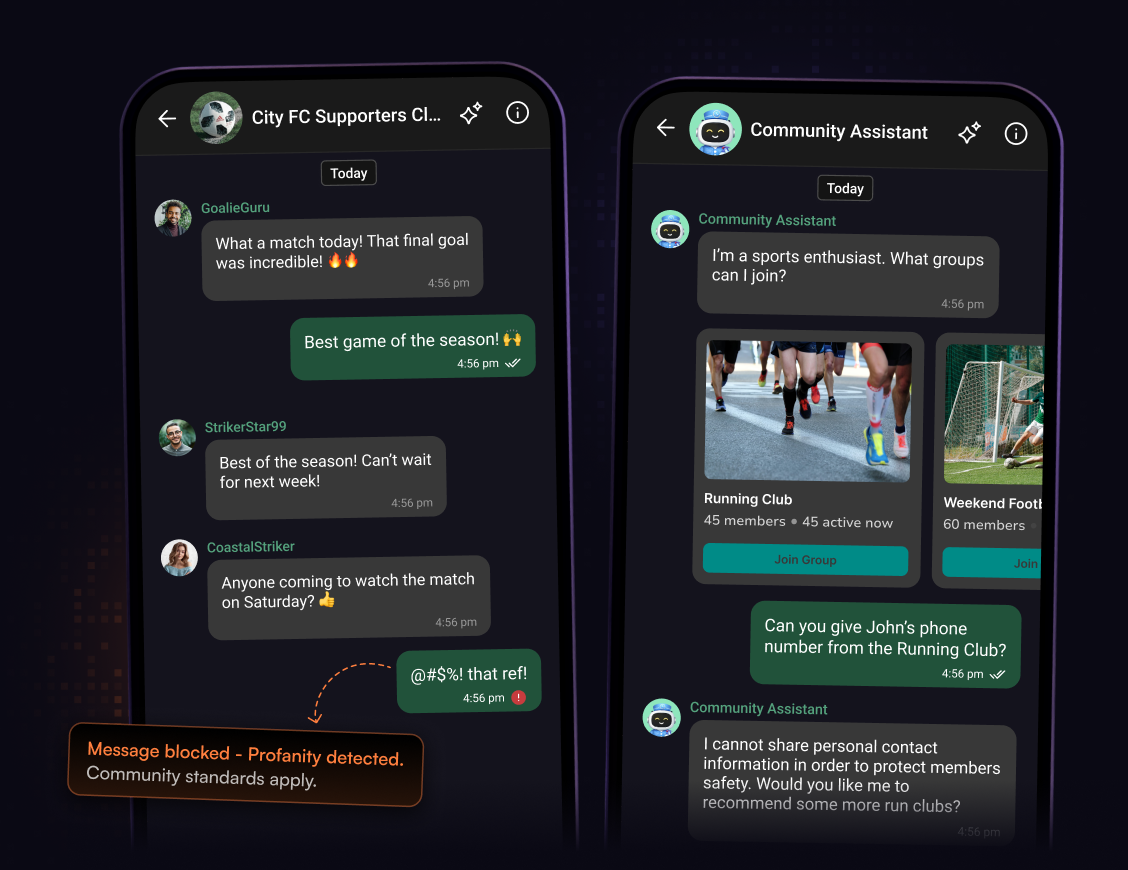 Moderation and guardrails for social communities