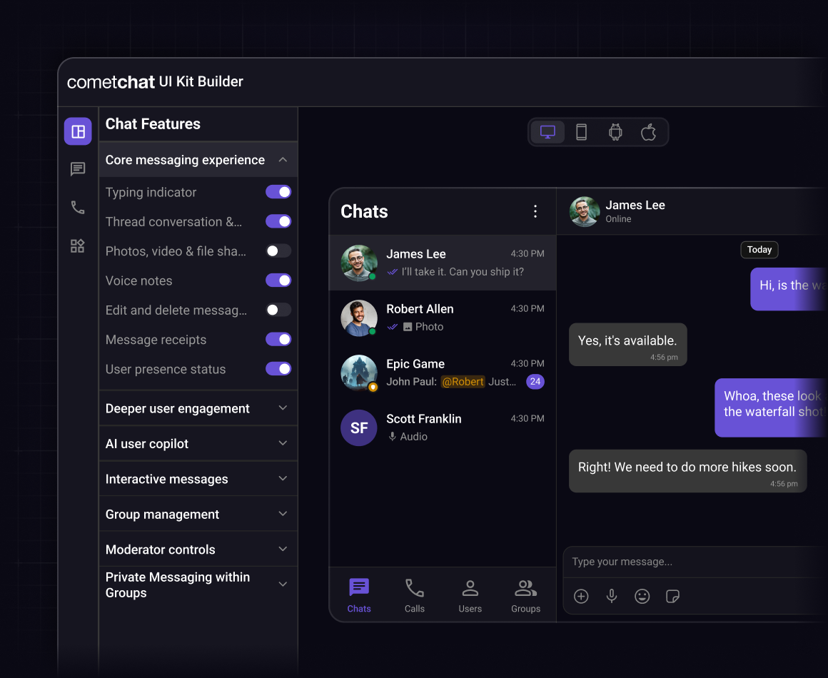 CometChat UI Kit builder banner image