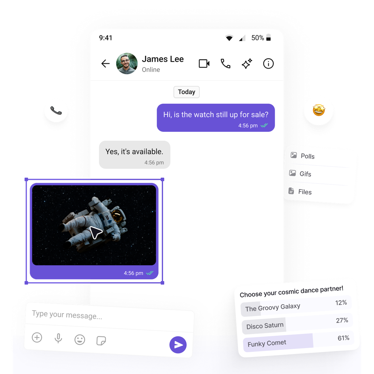 Chat interface built using CometChat UI Kit component