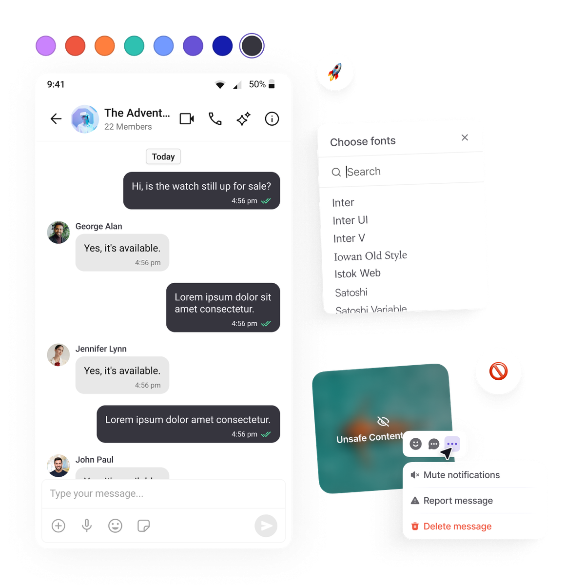 Chat interface built using the flutter chat sdk