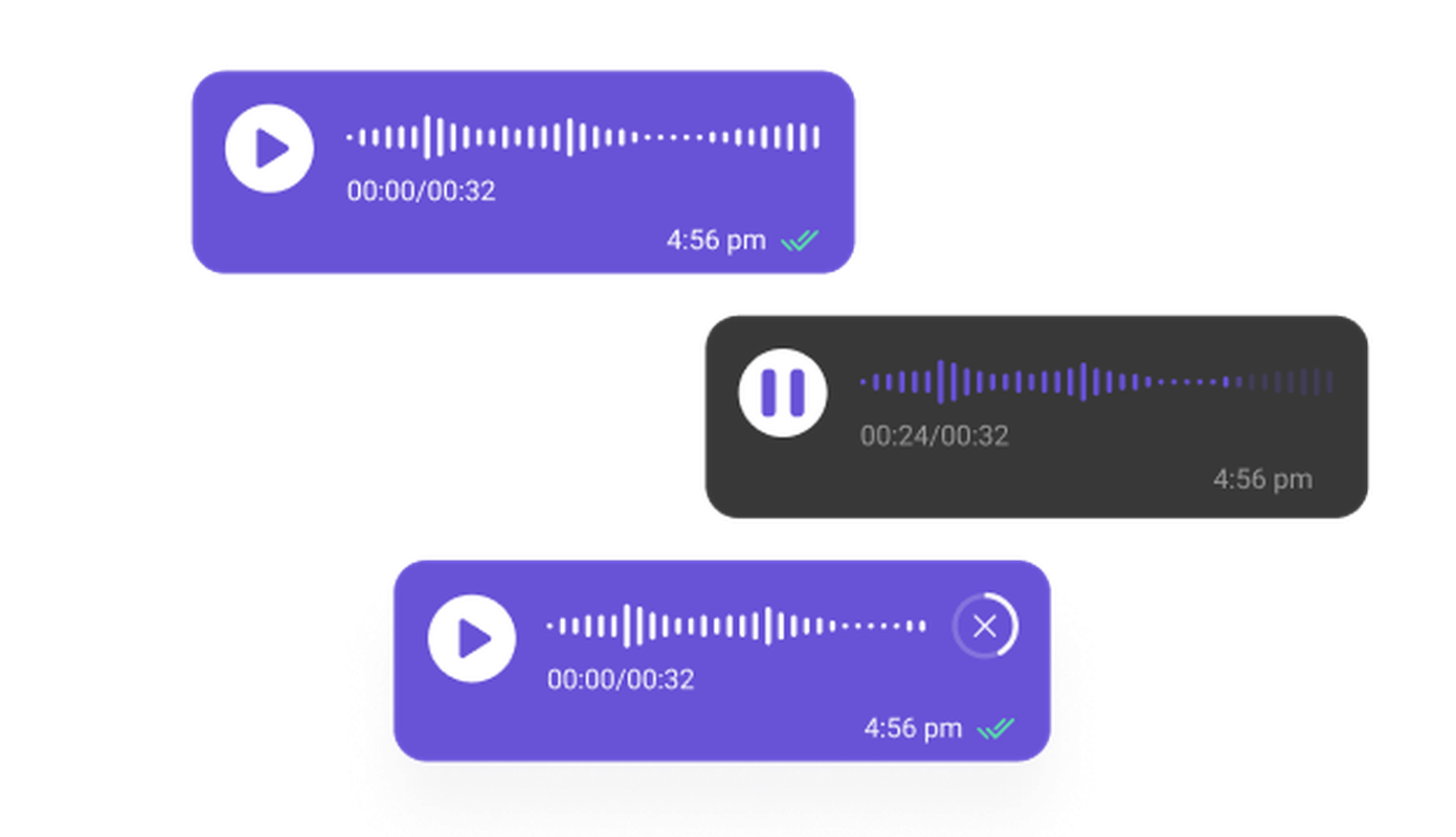 CometChat UI Kit components. Audio recorder.
